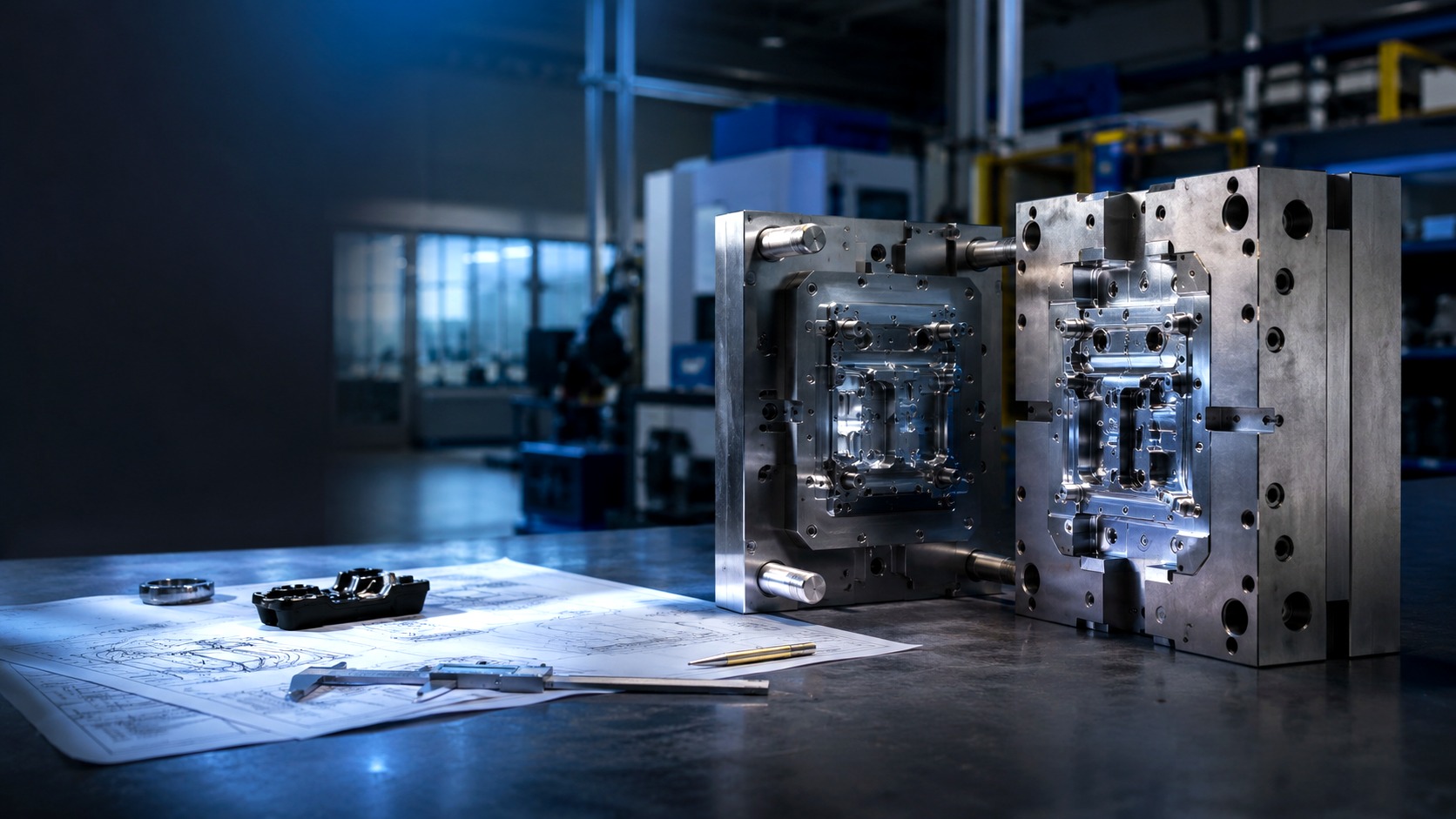 Bright precision mould tooling and engineering files ready for custom injection mould review
