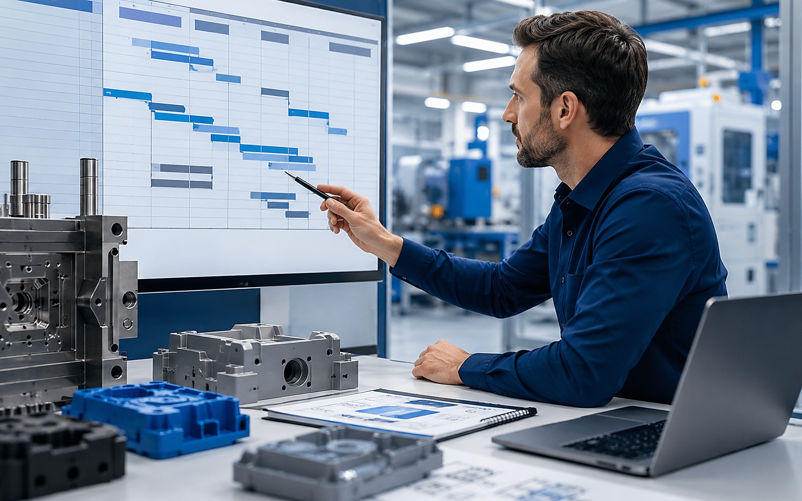 Project calendar and planning context for injection moulding lead time preparation