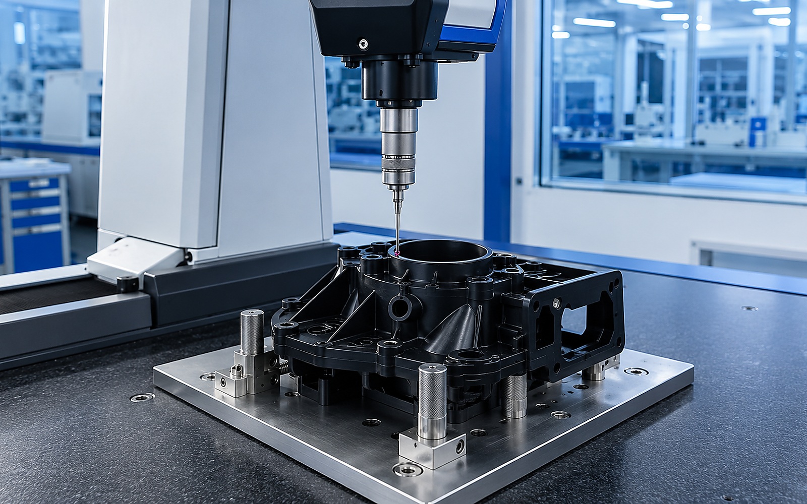 Close inspection of injection moulded plastic features with a digital caliper